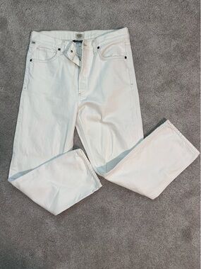 Citizens Of Humanity White Straight Leg Jeans